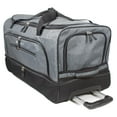 Dejuno 28" Lightweight Denim Drop Bottom Rolling Duffel Bag Black