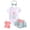 Vert, variante sur XDZJLR Ensembles pour Filles Pâques Barboteuse Brodée et Robe Florale avec Chaussettes à Nœud Ensemble d'Été 4 Pcs