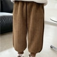 thumbnail image 4 of Godderr Kids Toddler Girls Fleece Sweatpants Baby Fall Jogger Pants Winter Thick Warm Active Pants Solid Warm Casual Pants,Sizes 1T-9T, 4 of 7
