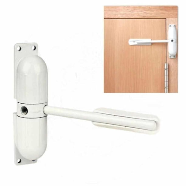 20-70 kg, aleación de zinc blanca, montaje en superficie ajustable, cierre automático con resorte, cierrapuertas, tope de puerta resistente al fuego, herrajes para puertas