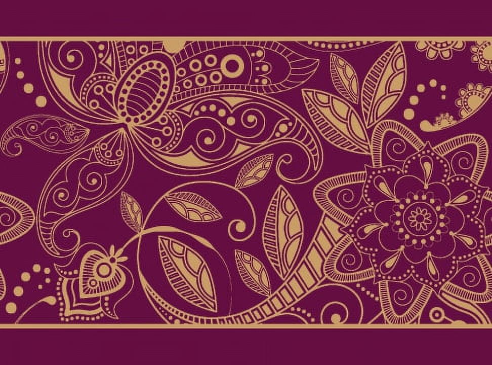 IBA Indianbeautifulart Pink Leaves & Floral Artistic Fabric Laces For Crafts Printed Velvet&nbsp;Trim&nbsp;Fabric Sewing Border Ribbon&nbsp;Trims&nbsp;9 Yards 3 Inches