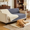 thumbnail image 7 of Waterproof NonSlip Pet Sofa Cover Reversible Couch Protector Pad for Dogs & Cats Washable Polyester Furniture Blanket Anti-Scratch, Pet Hair, Stain Resistant 70x30in Gray/Brown, 7 of 7