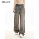 thumbnail image 4 of Pantalones vaqueros rectos estilo hip hop de cintura alta estilo retro americano para mujer, otoño 2023, estilo informal, estilo urbano grunge Y2K, 4 of 6