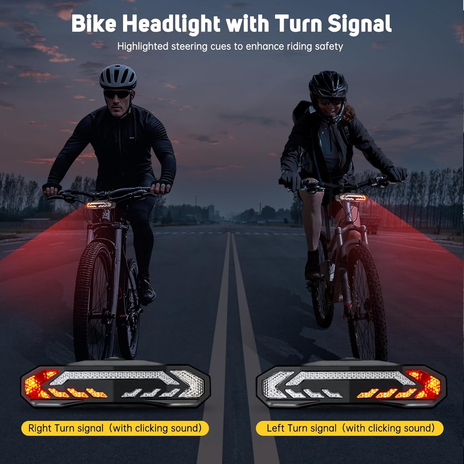 GREENCYCLE Smart Bike Tail Light With Remote - Turn Signals, Brake Light, Anti-Theft Alarm, USB Rechargeable