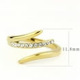 thumbnail image 3 of Womens Rings Gold Open Stainless Steel Ring with Top Grade Crystal in Clear, 3 of 7