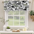 thumbnail image 2 of 2 Pack Valances for Window, Sage Green Black Geometric Short Curtains for Kitchen Bedroom Living Room, Abstract Art Modern Line Rod Pocket Small Window Treatment Valance Drapes 60 x 18 Inch, 2 of 8