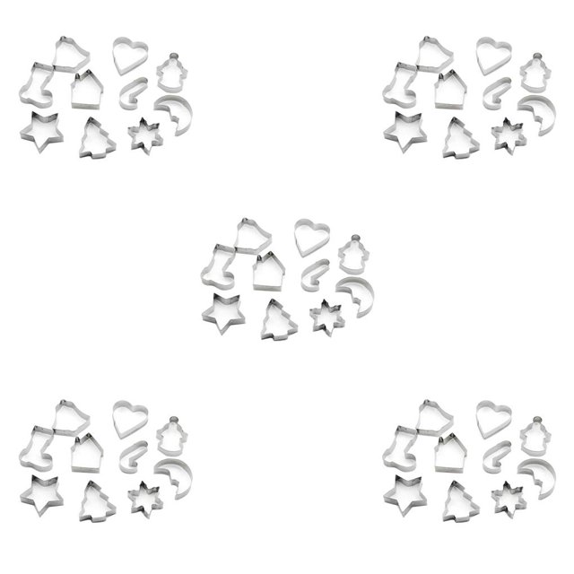 Yuarrent 10 Pieces/Set Stainless Steel Cookie Mold Cute Christmas Sandwich Kitchen Bread Biscuit Themed Mould Cake Portable Anti-rust Type2 NO2