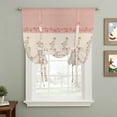 thumbnail image 2 of Spring Pink Floral Balloon Curtains for Living Room/French Door, Vintage Farmhouse Flowers Art Tie Up Curtains 63 Inch Length Energy Saving Kitchen Curtains Shades for Windows 42"x63", 2 of 8