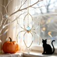 thumbnail image 5 of Beaded Spider Suncatcher Ornament, 13.39X3.93 inch Crystal Teardrop Wind Chime, Gothic Window Hanging Accent, Whimsical Wall Art Decor, Spooky Season Porch Pendant, Boho Indoor Light Catcher, 5 of 7