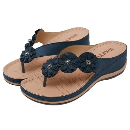 

Frcolor 1 Pair Beach Slipsole Sandals Fashion Flower Slipper Creative Summer Shoes Comfortable Sandals for Women (Blue 41 Yards EU40 US8.5 UK6)