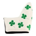 thumbnail image 2 of Clover Putter Cover Golf Putter Cover Pu Golf Putter Cover Four Leaf Clover Head Cover Sory For Golf ActivityWhite, 2 of 7