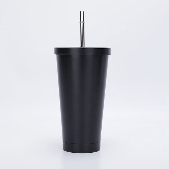 Taza de tubo de succión de acero inoxidable de 710 ml, tapa de orificio grande, taza de té con leche perlada, taza de agua con aislamiento de gran capacidad