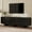 Black + Particle Board+MDF + Primary Living Space, variant on [Luckynote]Wood Grain TV Stand with Wavy Door Design for TVs up to 75", Rustic Media Console with Ample Storage Space, Sturdy Base TV Cabinet with Cable Management for Living Room, Bedroom, Walnut