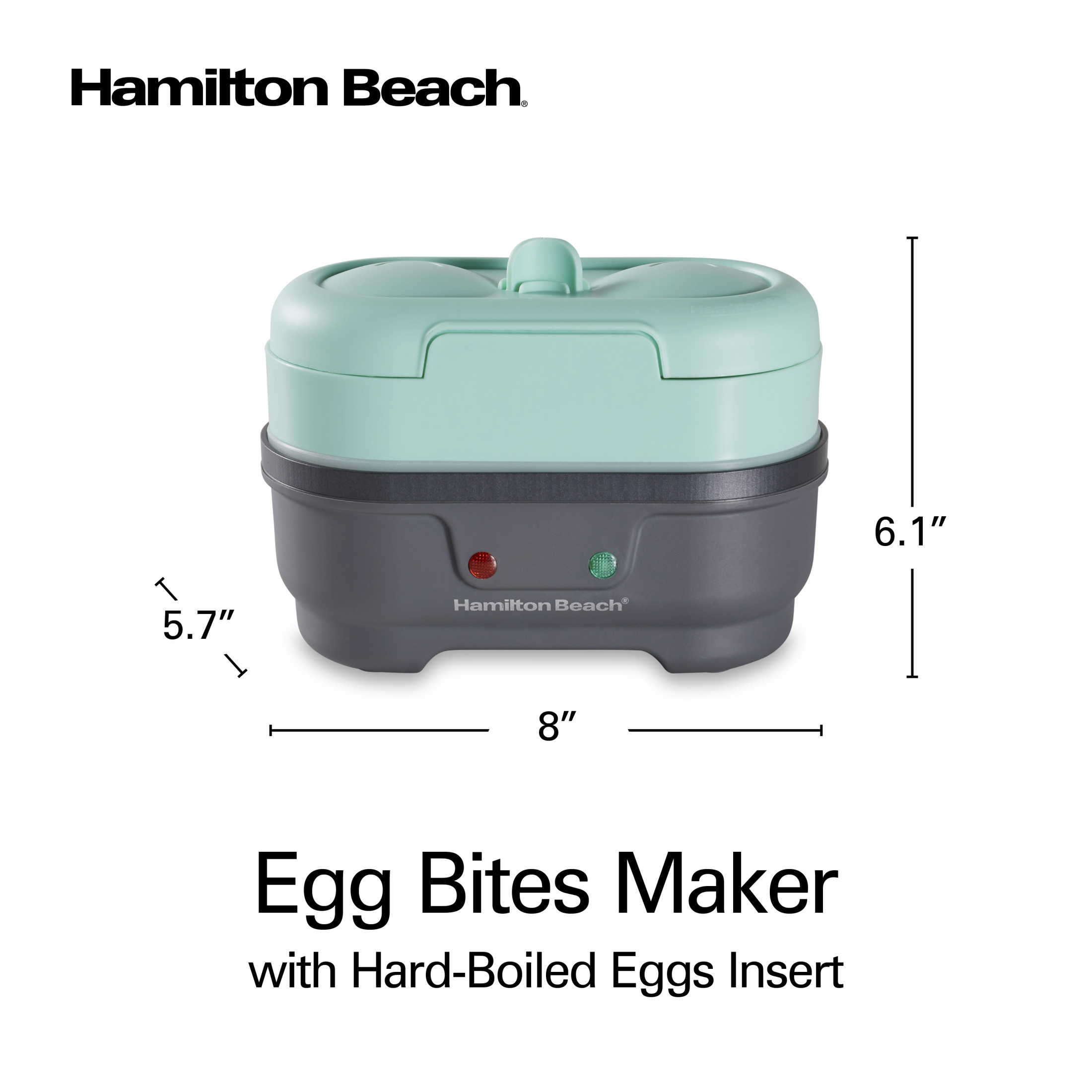 Hamilton Beach Egg Bites Maker and Egg Cooker with Hard Boiled Eggs Insert, Mint