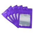 thumbnail image 1 of Bolsas holográficas Uxcell 4.7x3", paquete de 100 bolsas de plástico aluminizado resellables para cosas pequeñas, morado, 1 of 5