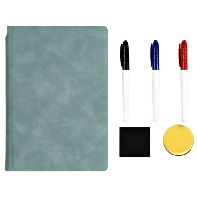 Portable White Board Foldable Erasable Repeatable A5, LeatherTouch, Wide Margins, Journaling Space Note Taking Notebook Diary Journal for Women Book Notes Journals Bulk Stationery and Office Supplies