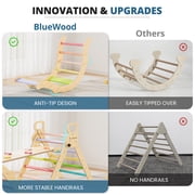 BlueWood Pikler Triangle Set Indoor Jungle Gym Foldable Wooden 8-in-1 3-Piece
