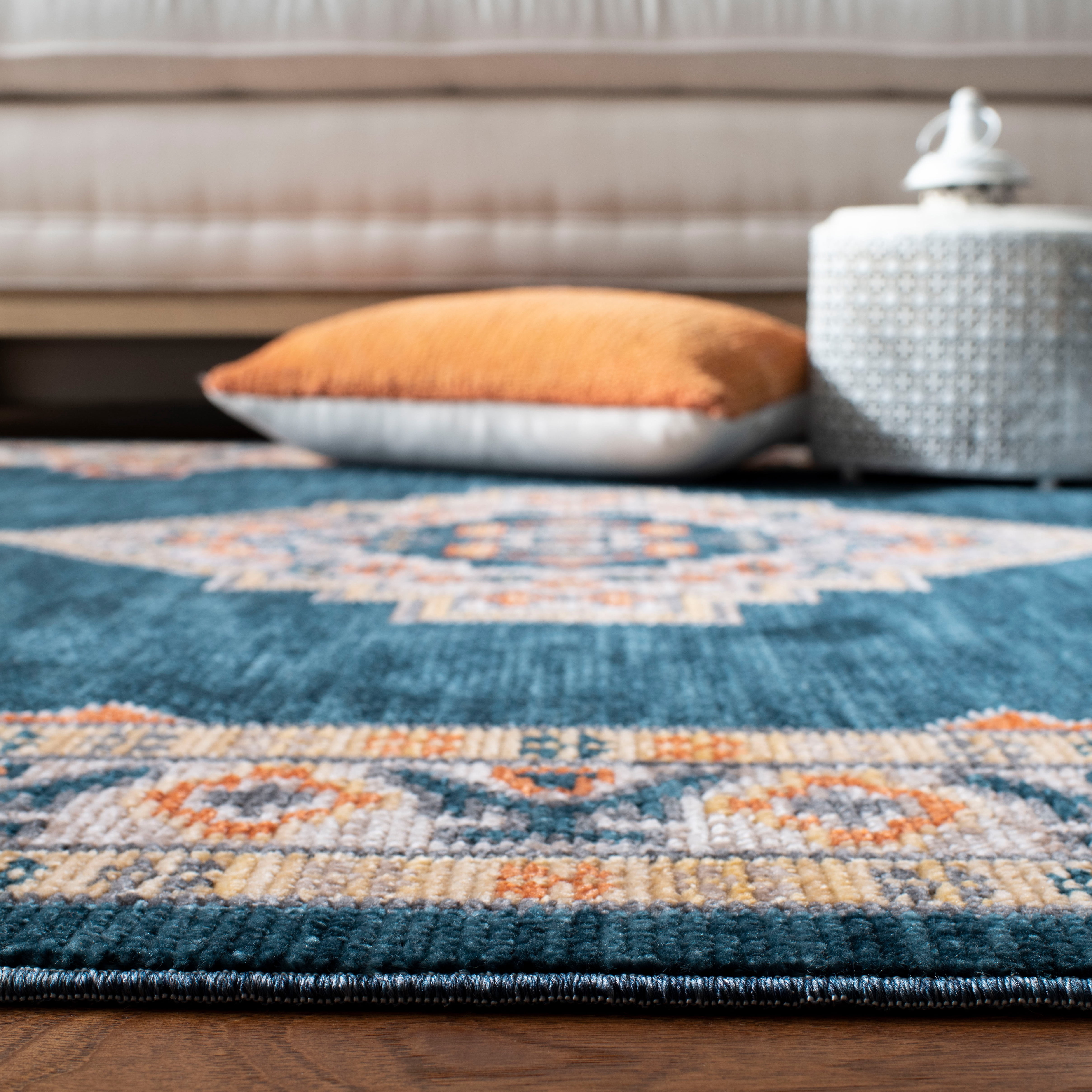 Safavieh Farmhouse Arline Southwestern Area Rug, Cream/Navy, 9' x 12'