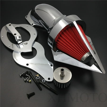 Honda Shadow Chrome - HTT-MOTOR Triangle Spike Air Cleaner Kits Filter For Honda Shadow 600 Vlx600 1999-2012 Chrome