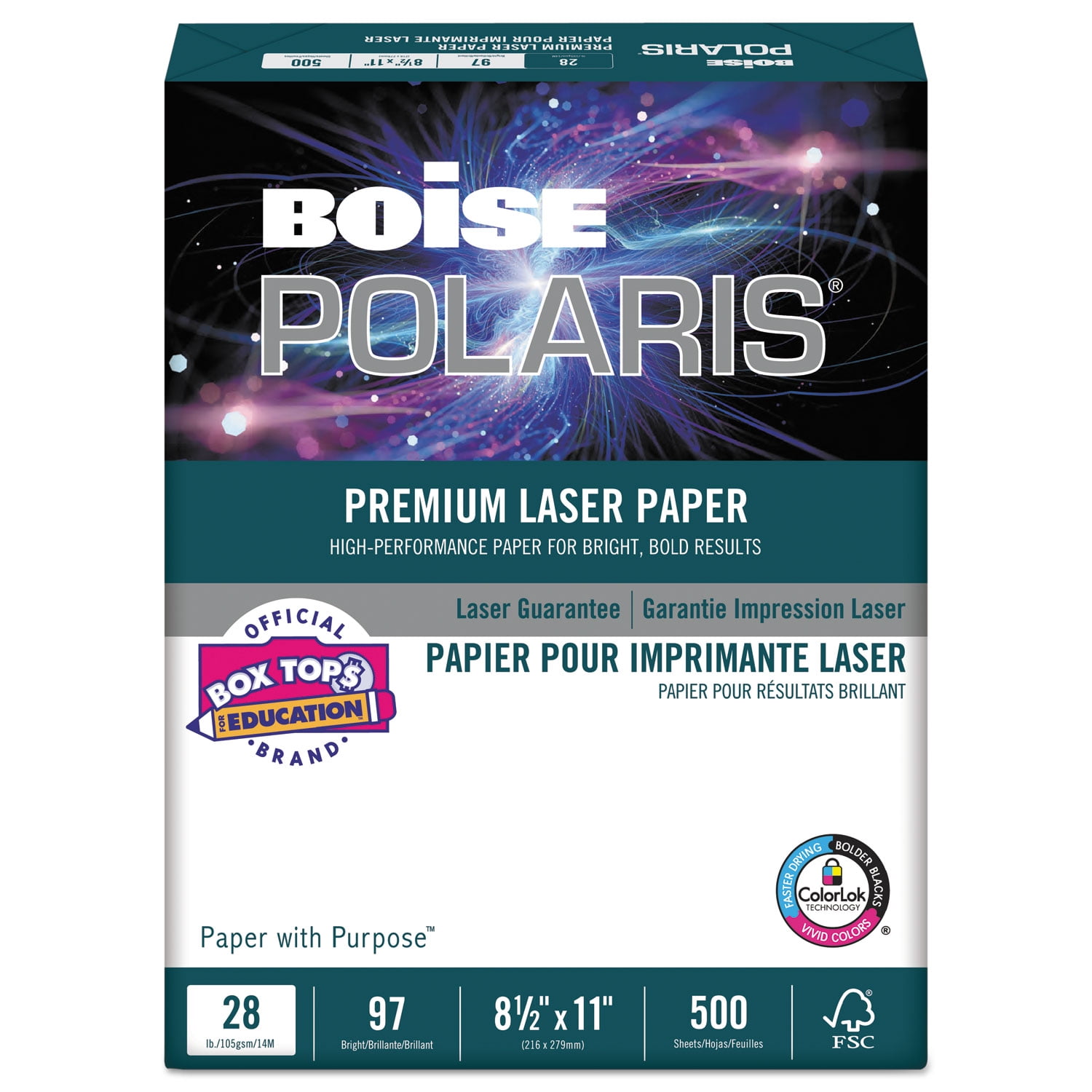 500 Sheets 96 Bright White Boise BPL0117 POLARIS Premium Laser Paper 24lb 11 x 17 