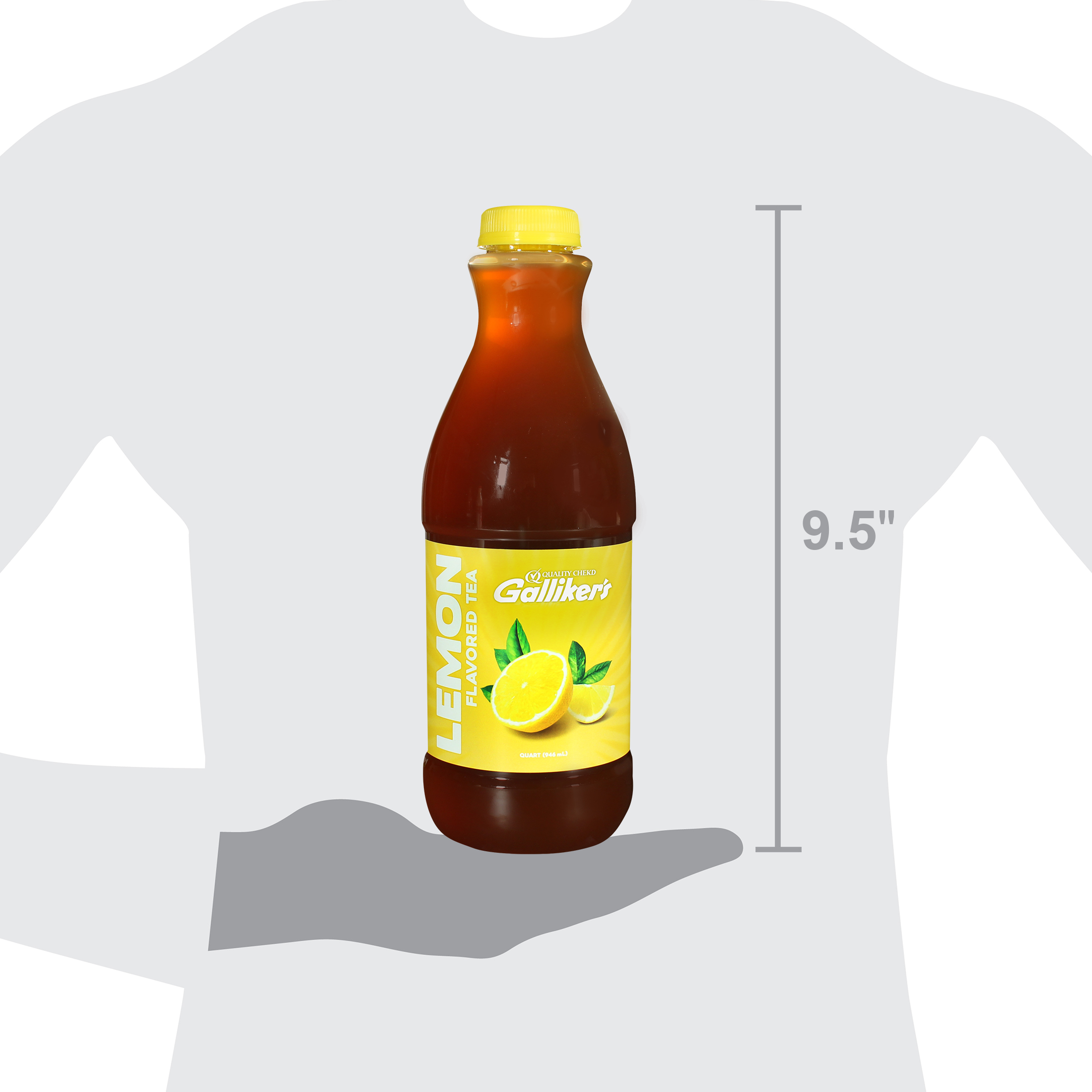 Galliker's Lemon Iced Tea, Quart, Plastic Bottle, Naturally Caffeinated