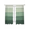 thumbnail image 2 of Sheer Curtains 63 Inches Long, Turquoise Ombre Light Filtering Window Curtains for Living Room/Bedroom, Farmhouse Vintage Wooden Striped Rod Pocket Voile Sheer Curtain Drapes, 52"W x 63"L, 2 Panels, 2 of 8