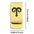 thumbnail image 2 of Stainless Steel Aries Zodiac Sign (Ram) Classic Slim Money Clip Credit Card Holder, 2 of 2