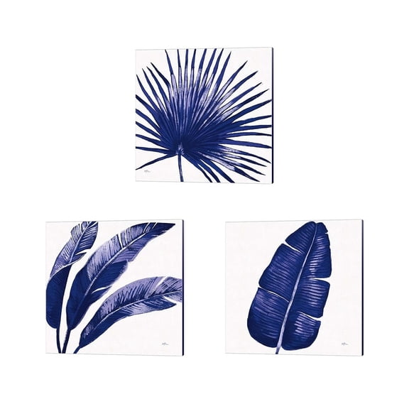 Metaverse Janelle Penner 'Welcome to Paradise Indigo A' Canvas Art (Set of 3)