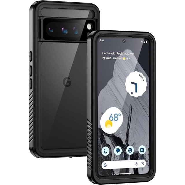 KOMI Pixel 8 Pro Case, IP68 Waterproof Dustproof Case with Built-in Screen Protector, Rugged Full Body Shockproof Protective Clear Cover for Google Pixel 8 Pro, Black