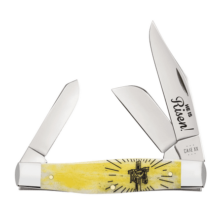 Case XX Knives Easter He Is Risen Large Stockman 10628 Yellow Bone 1/350 Pocket Knife