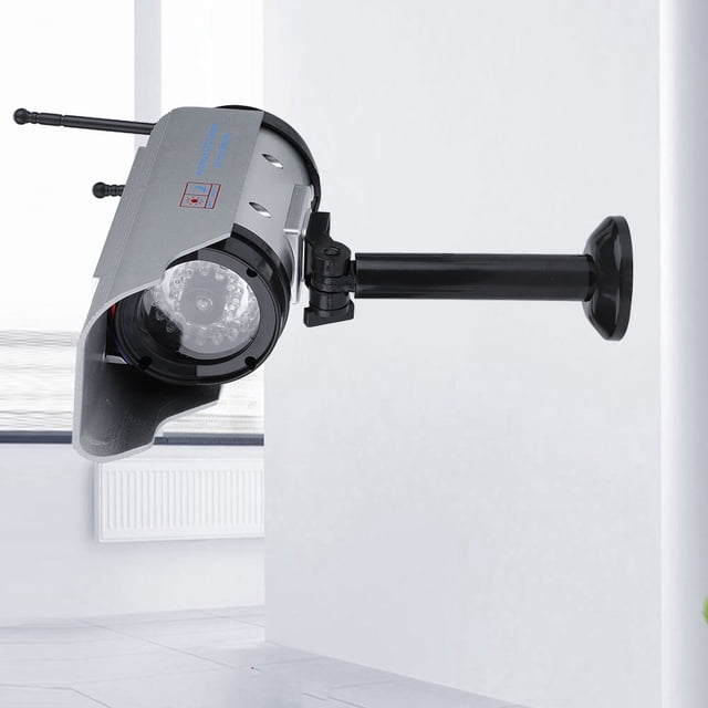 Cámara Simulada De Vigilancia, Cámara Simulada De Vigilancia ABS Plateada Con LED, Realista De Alta Ajustable Para Oficina En Casa