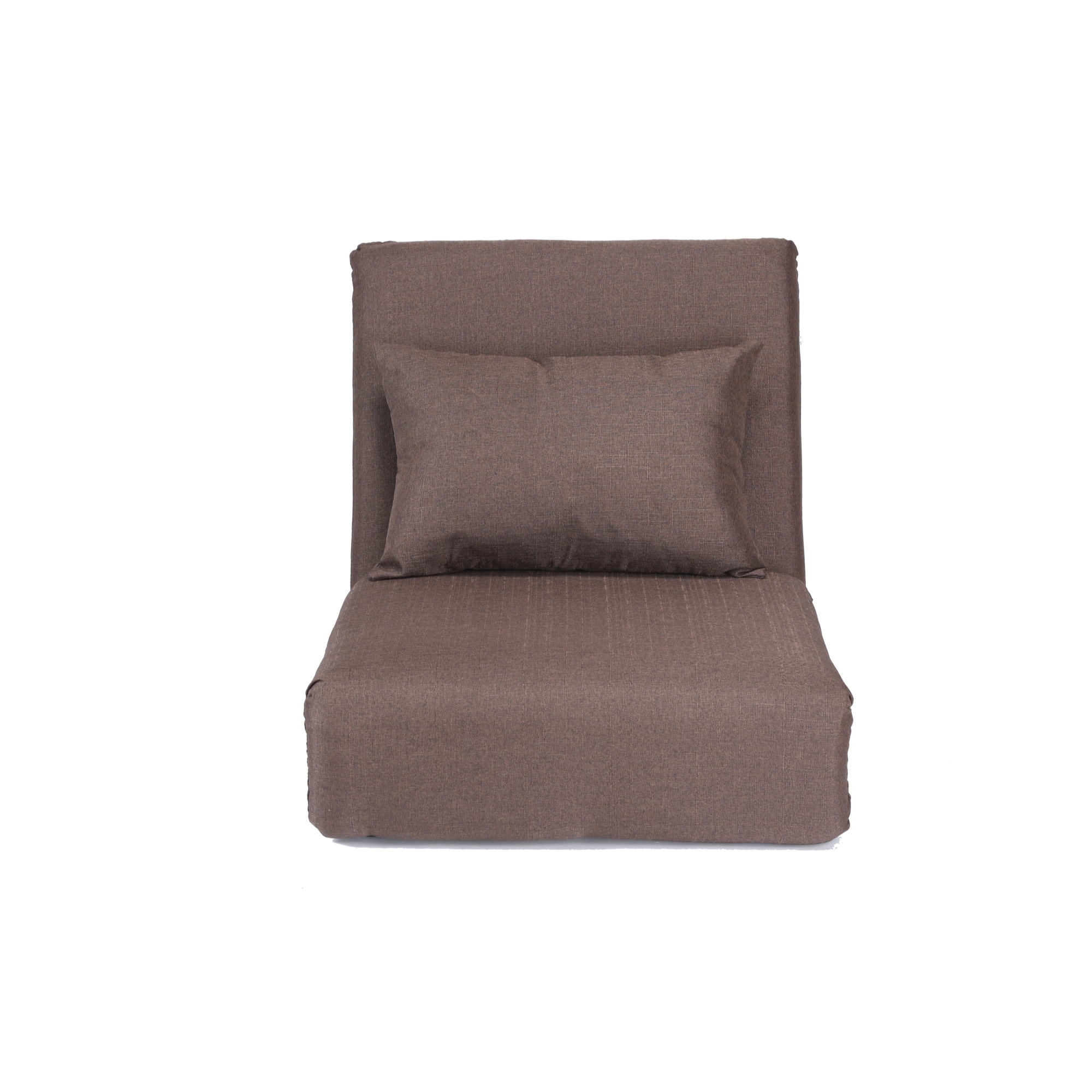 Relaxie Brown Linen Flip Chair - Sleeper Dorm Bed Couch Lounger Sofa, 5-Position Adjustable, Convertible