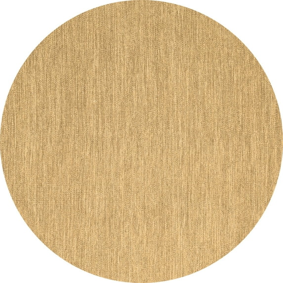 Ahgly Company Indoor Round Abstract Brown Contemporary Area Rugs, 7' Round