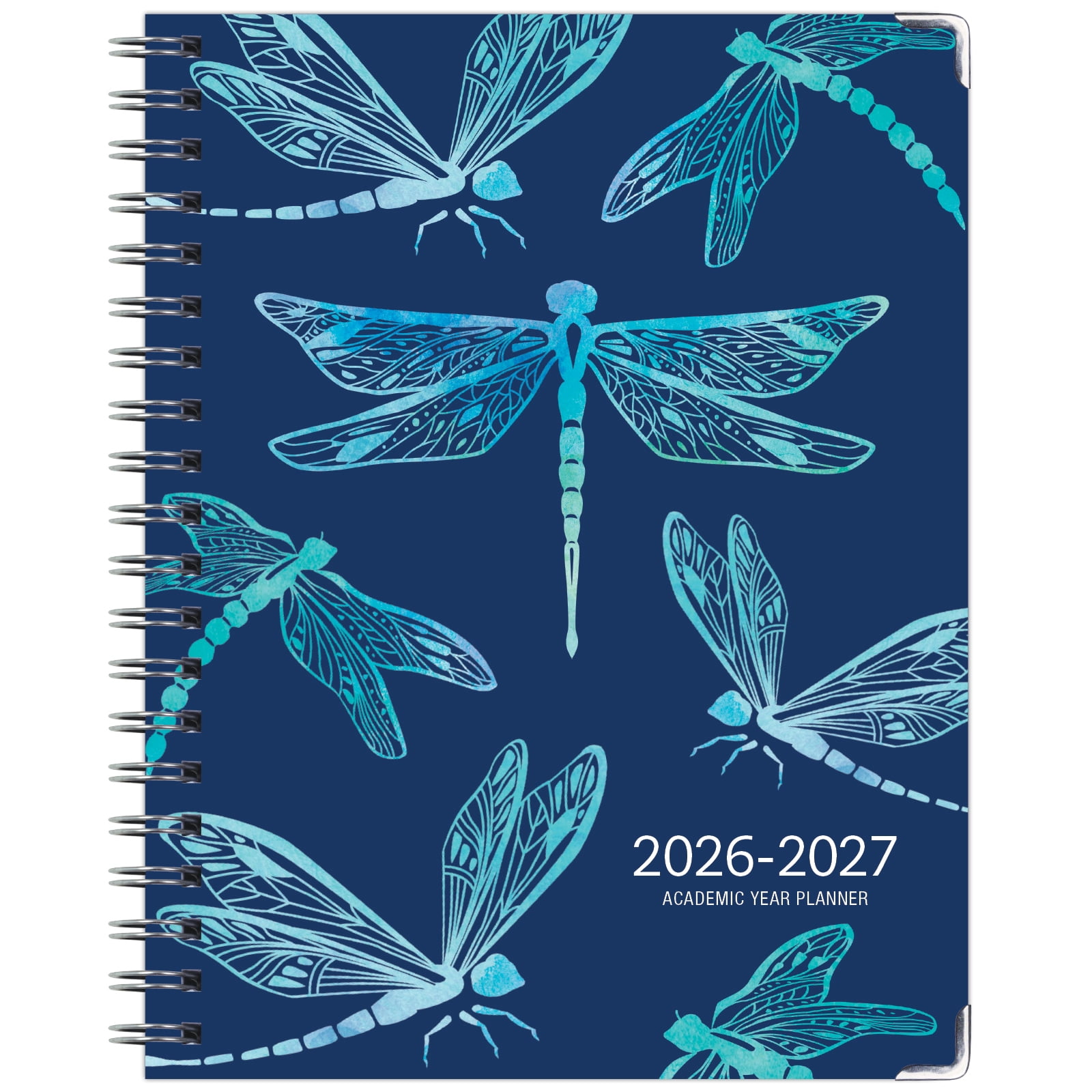 2026-2027 Excello Brands 8.5" x 11" Academic Year Hardcover Fashion Planner, Weekly/Monthly, 14 Month, Dragonflies