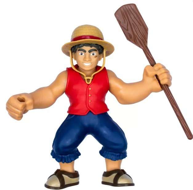 Heroes of Goo Jit Zu One Piece Luffy Stretchy 7 inch Collectible Action Figure, with Accessorie