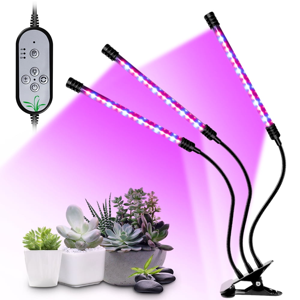 GROW LAMP LIGHT 36 LED USB 2 HEAD PLANT FLEXIBLE 18W DIMMABLE INDOOR 300 LUMEN 