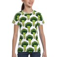 thumbnail image 4 of Fuzoiu Cute Broccoli Print Boys' Casual T-Shirt,Crewneck Undershirts,Boys Athletic Shirt,Short Sleeve T-Shirts for Outdoor Play, 4 of 7
