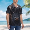 thumbnail image 5 of Daiia Majestic Black Yak Hawaiian Shirt for Men Gentle Cotton Regular Short Sleeve Casual-Large, 5 of 9