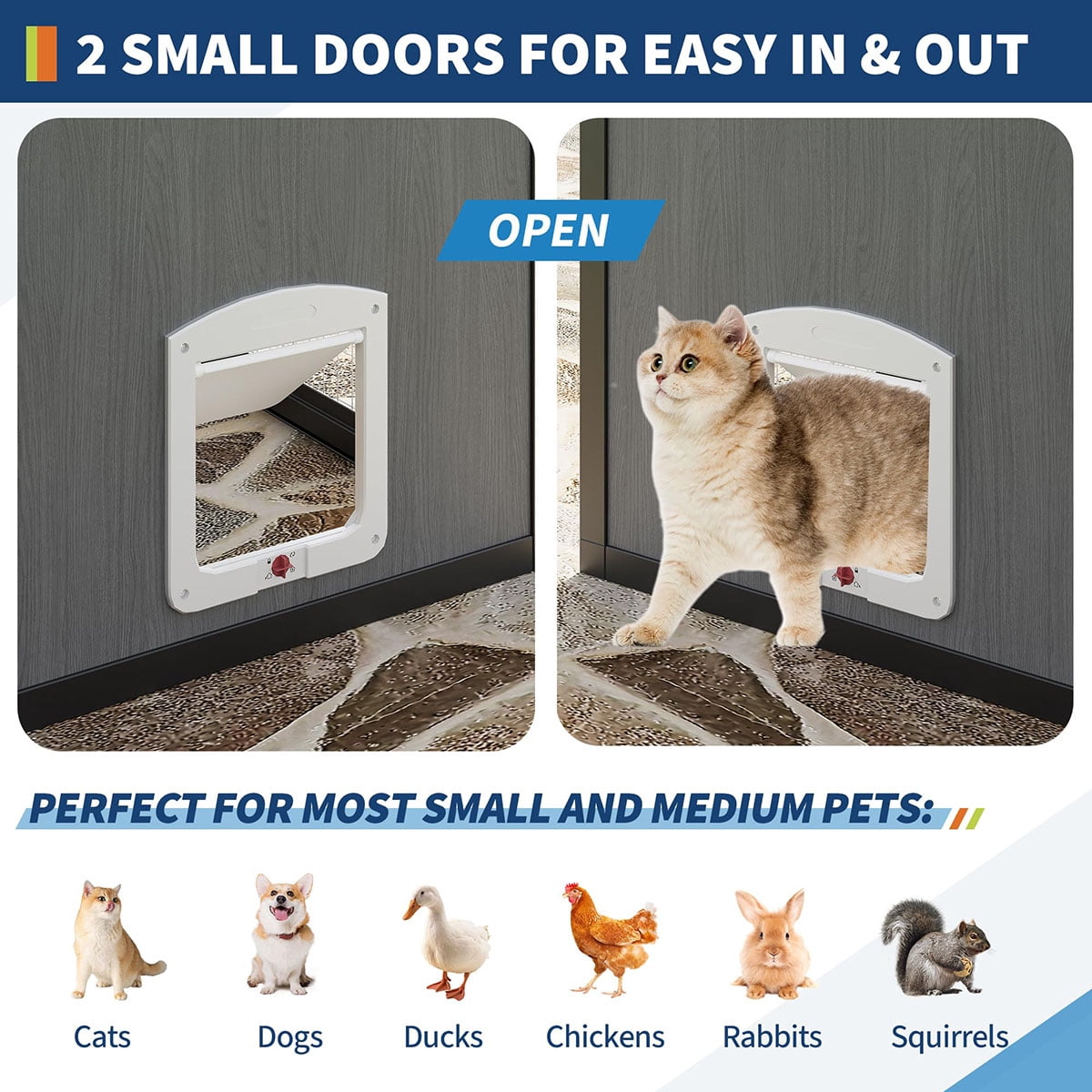 Aluminum Walk-In Large Outdoor Cat Enclosure,Large Outdoor Catio for Multiple Cats, Outside Cattery with Weatherproof Roof with Channels,Side Door,UV Proof Cover,Huge Condo,Platform(ship in 2 boxes)