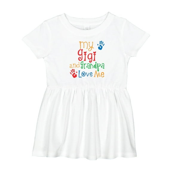 Inktastic My Gigi and Grandpa Love Me Girls Baby Dress