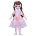 thumbnail image 2 of Adorable muñeca BJD de 23cm, muñeca a la moda, ropa de juego con vestido, conjunto de ropa, juguetes de muñecas para niñas, regalo de Navidad para niñ , Rosado, 2 of 4