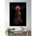 thumbnail image 2 of Forest Spirit With Head Bone And Roots – Pagan Nature Entity With Antlers And Earthy Mysticism Poster Wall Art, Modern Wall Decor, 8x12 UNFRAMED, 2 of 3