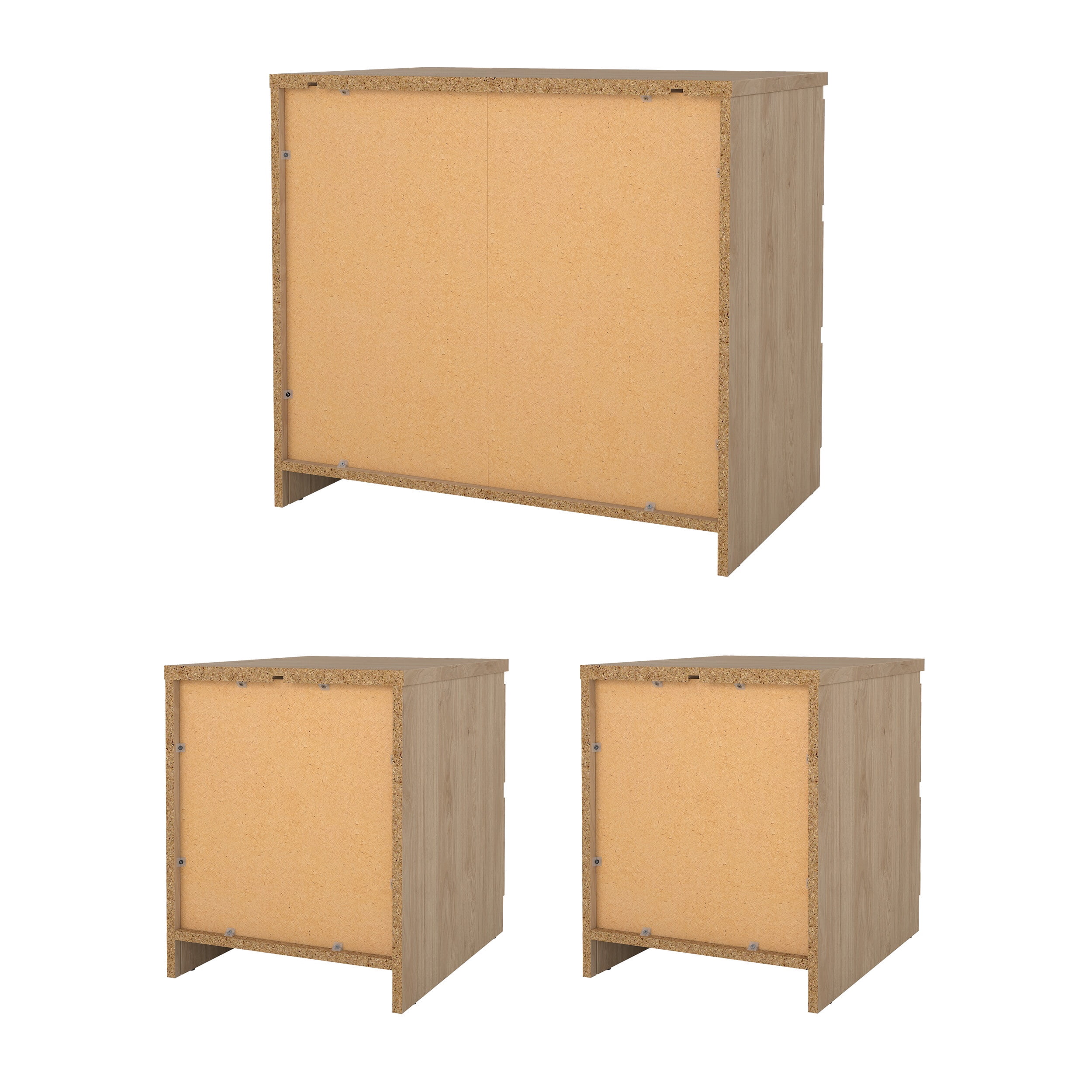 Tvilum Scottsdale 3-Piece Bedroom Set - Chest and Nightstand Set of 2, Jackson Hickory