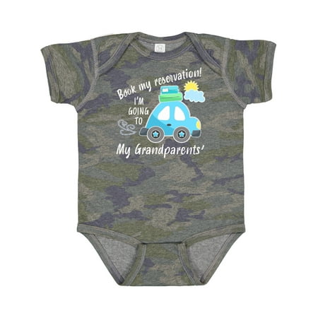 

Inktastic Book My Reservation! I m Going to My Grandparents Gift Baby Boy or Baby Girl Bodysuit