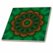 3dRose, Green Blowout Mandala, 8 Inch Ceramic Tile
