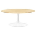 thumbnail image 2 of Modway Lippa 36" Round Wood Grain Coffee Table in White Natural, 2 of 7