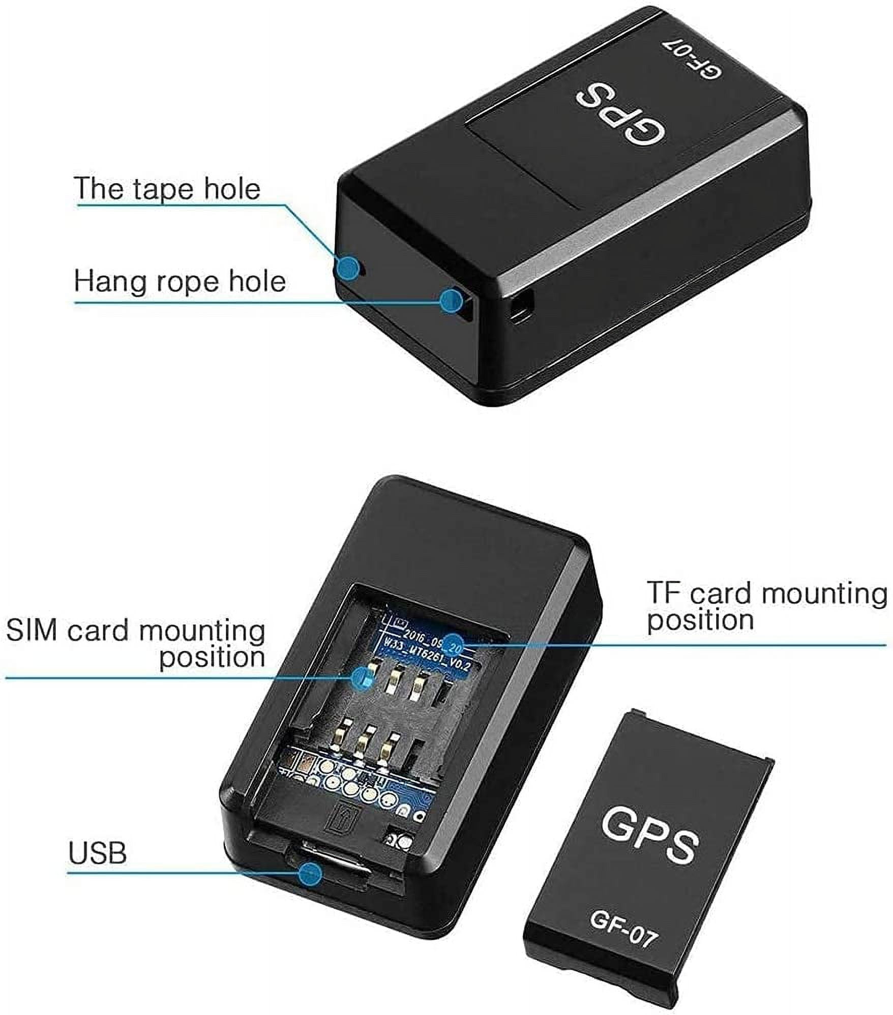 GPS Tracker for Vehicles, Mini GPS Real Time Car Locator, Full USA Coverage, No Monthly Fee, Long Standby GSM SIM GPS Tracker for Vehicle/Car/Person , Black