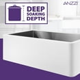 thumbnail image 4 of ANZZI Nepal Farmhouse Solid Surface 33 in. Kitchen Sink with Stainless Steel Interior in Matte White, 4 of 9