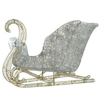 National Tree Company Pre-Lit  Silver Santa Sleigh, Cool  White LED Lights, 48 Inch, Indoor or Outdoor Use.