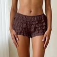 thumbnail image 4 of GEWSEY Ruffle Shorts Womens Bloomers Y2k Shorts Tiered Micro Booties Summer Women Ruffle Underwear Women (Coffee, M), 4 of 7